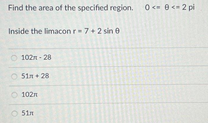 Solved Find the area of the specified region. 0