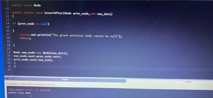 Solved 9. public class Node 10 11 public static void | Chegg.com
