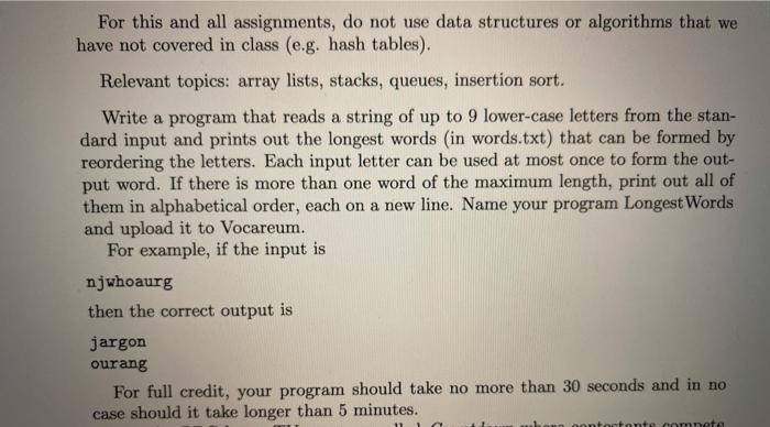 Solved For this and all assignments, do not use data | Chegg.com
