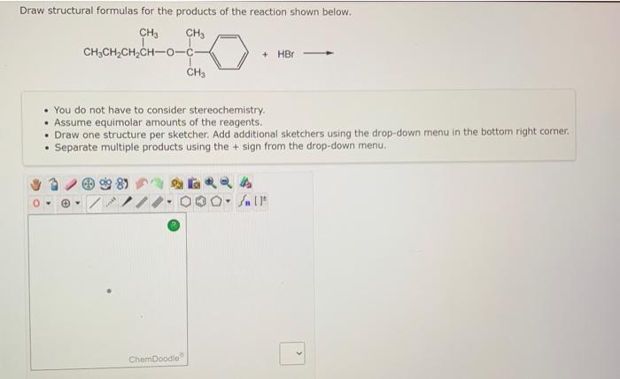 Solved Draw structural formulas for the products of the | Chegg.com