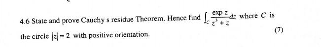 Solved 4.6 State And Prove Cauchy S Residue Theorem. Hence | Chegg.com