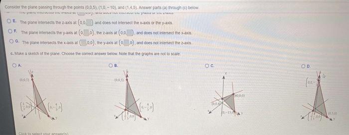 Solved Consider the plane passing through the points | Chegg.com