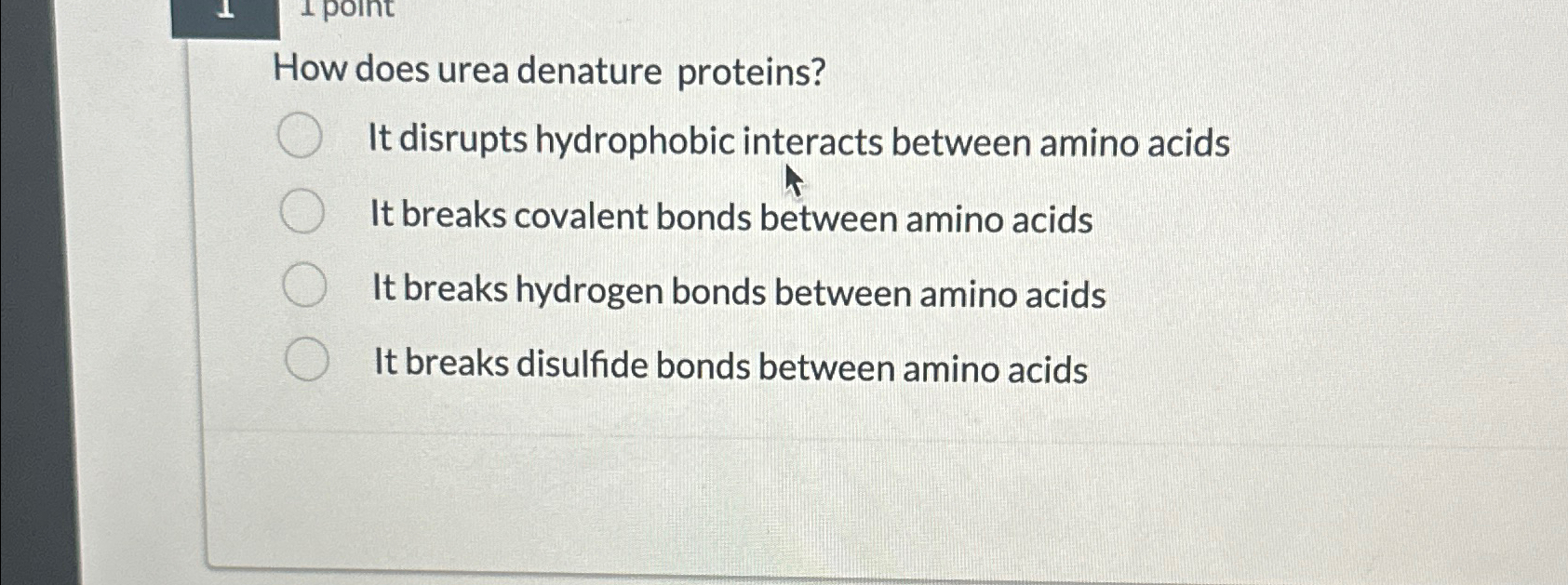 Solved How does urea denature proteins?It disrupts