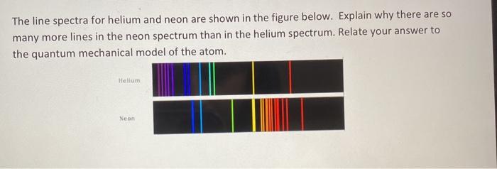 Solved The line spectra for helium and neon are shown in the | Chegg.com