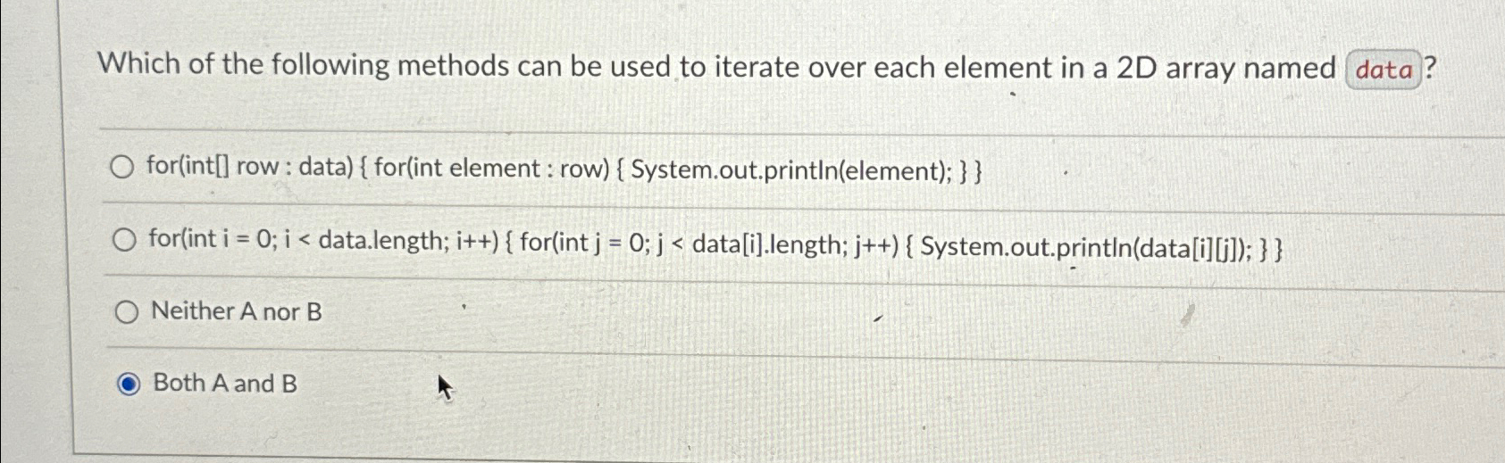 Solved Which of the following methods can be used to iterate | Chegg.com