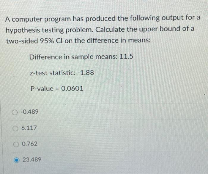 Solved A Computer Program Has Produced The Following Output | Chegg.com