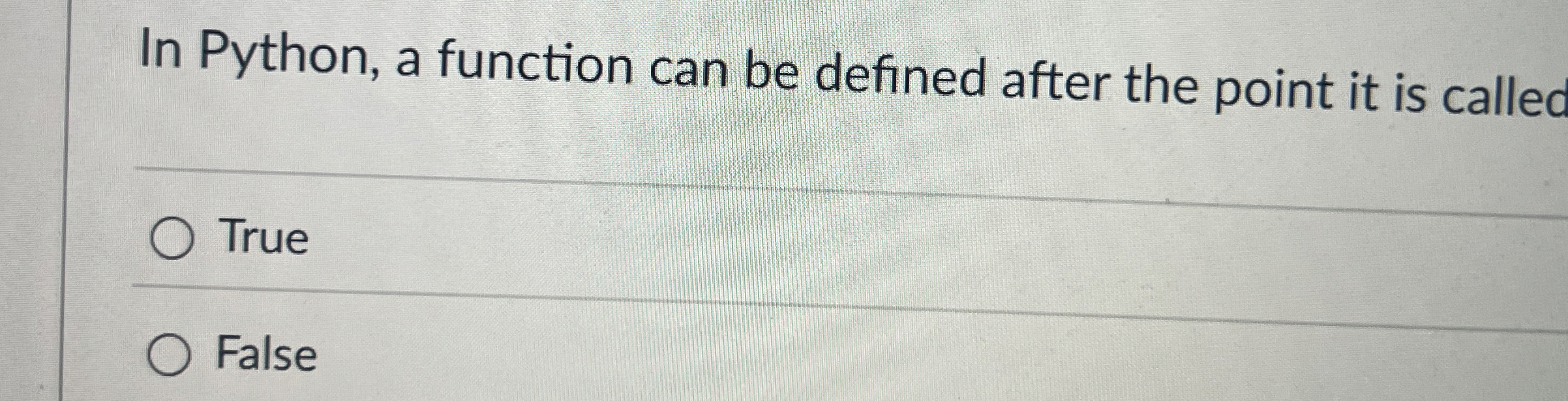 Solved In Python, a function can be defined after the point | Chegg.com