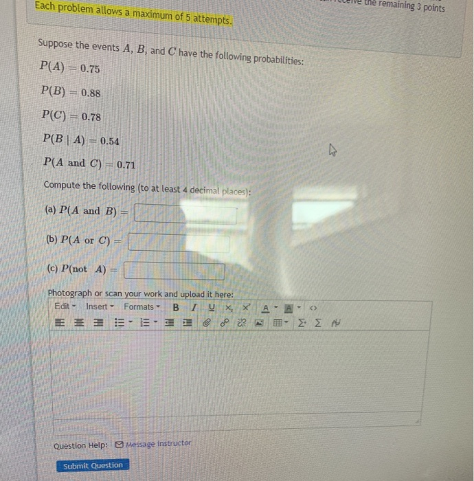 Solved Each problem allows a maximum of 5 attempts. | Chegg.com
