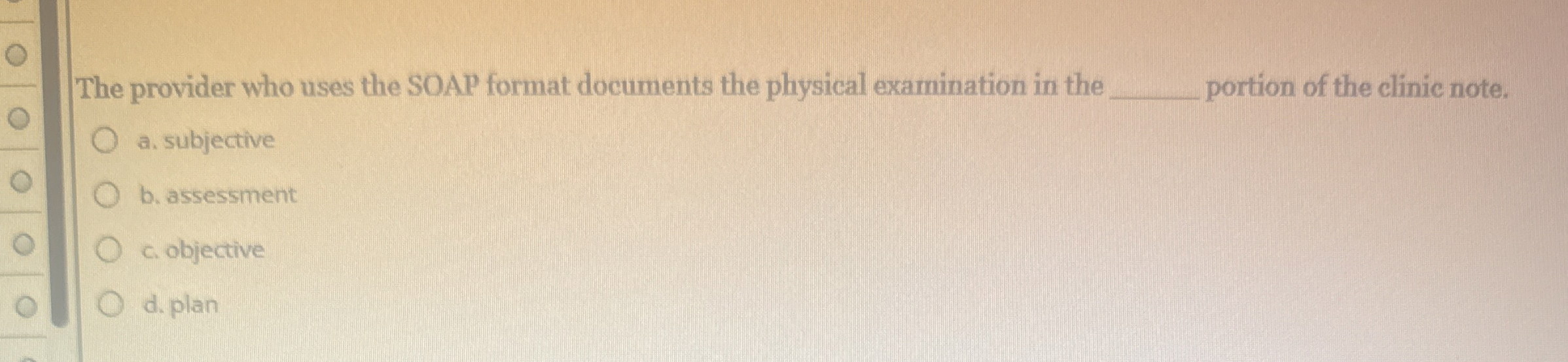 Solved The provider who uses the SOAP format documents the