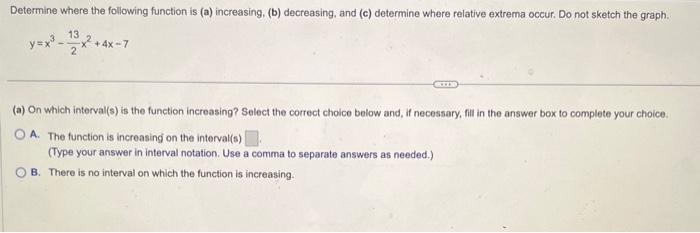 Solved Determine where the function is (a) increasing; (b) | Chegg.com