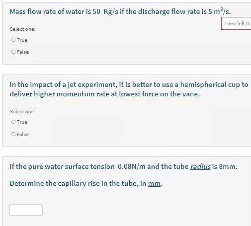 Solved Mass flow rate of water is 50 Kg/s if the discharge | Chegg.com