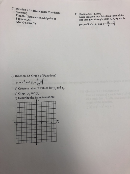 Solved 5) (Section 2.1 - Rectangular Coordinate Systems) | Chegg.com