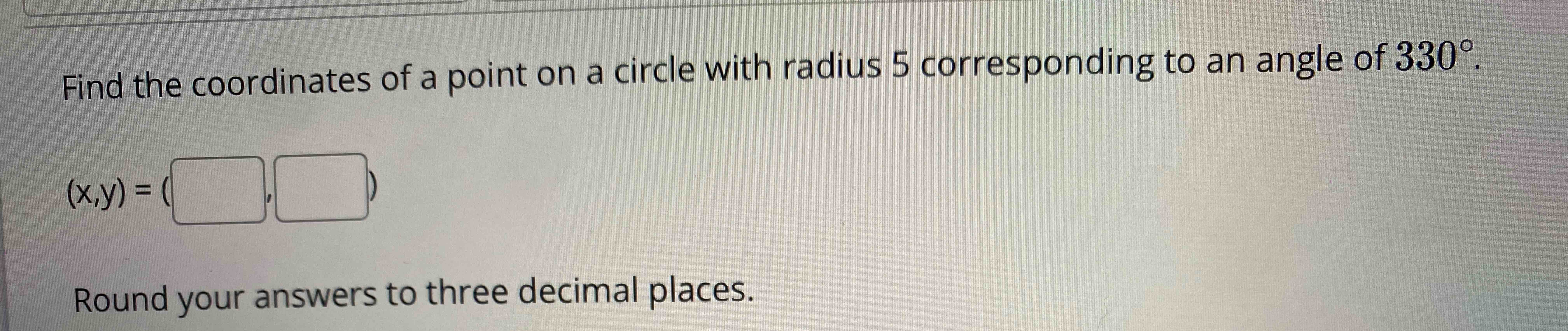 Find the coordinates of a point on a circle with | Chegg.com