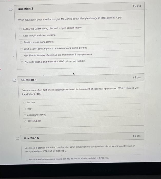 Solved Question 1 Mr. Jones is a 52 year-old non-Hispanic