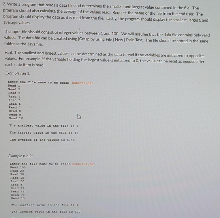 Solved 2. Write a program that reads a data file and | Chegg.com