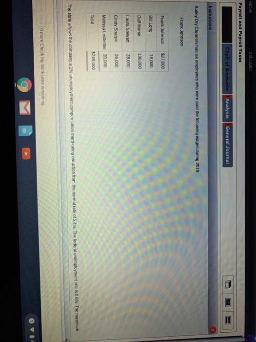 Solved eBook Calculstor Payroll and Payroll Taxes Chart of | Chegg.com