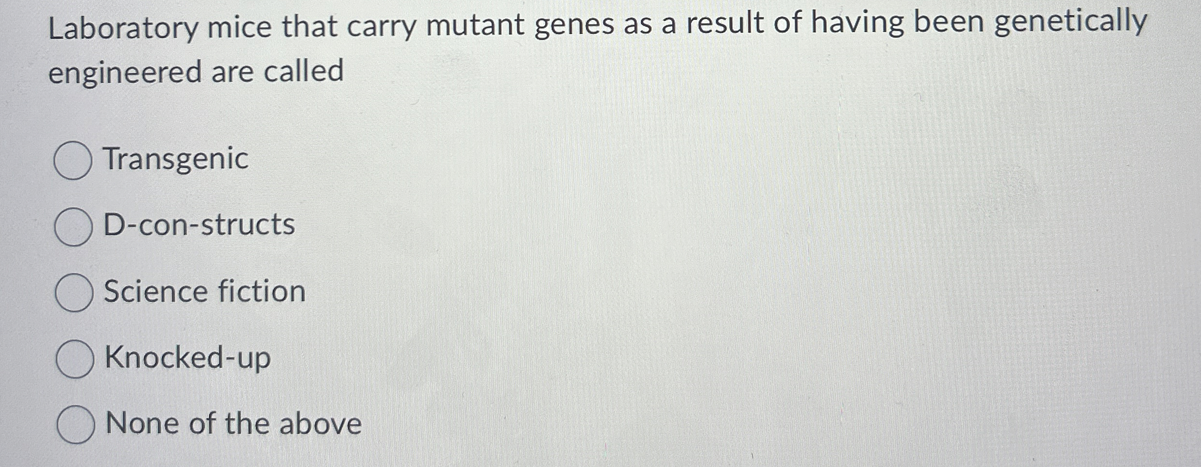 Solved Laboratory mice that carry mutant genes as a result | Chegg.com
