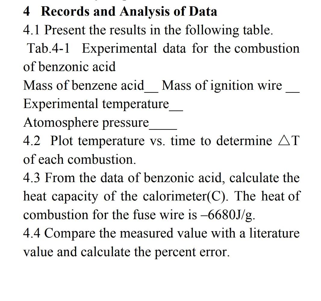 heat of combustion experiment spm