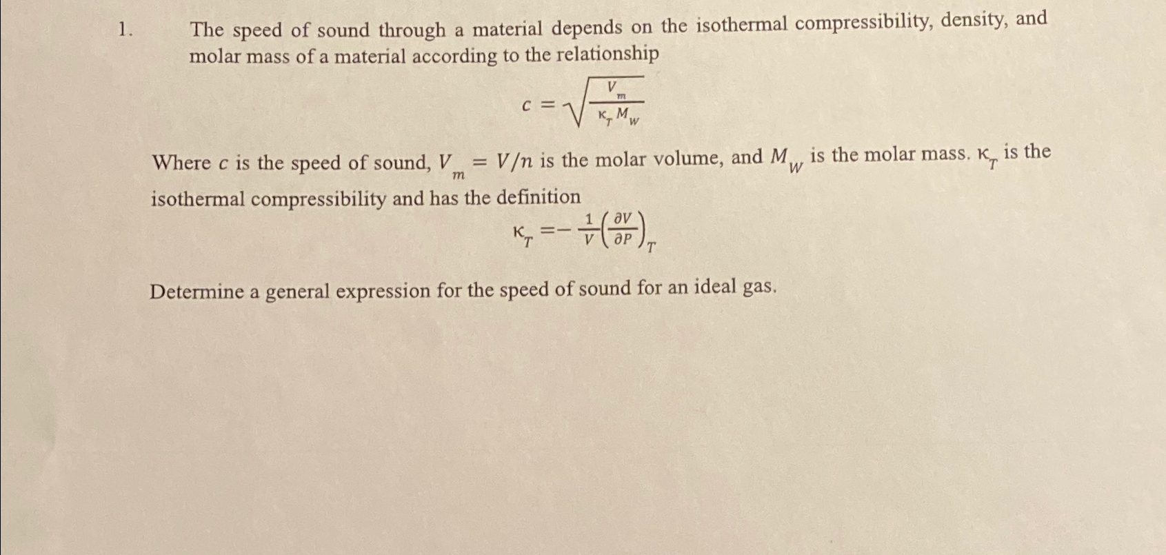 Solved The speed of sound through a material depends on the | Chegg.com