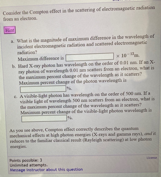 Solved Consider the Compton effect in the scattering of | Chegg.com