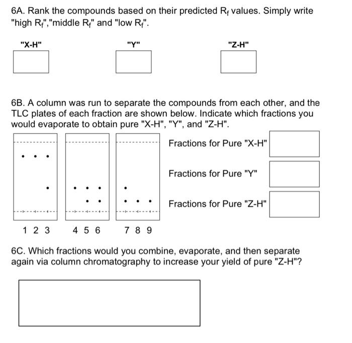 Solved 6A. Rank the compounds based on their predicted Rr | Chegg.com
