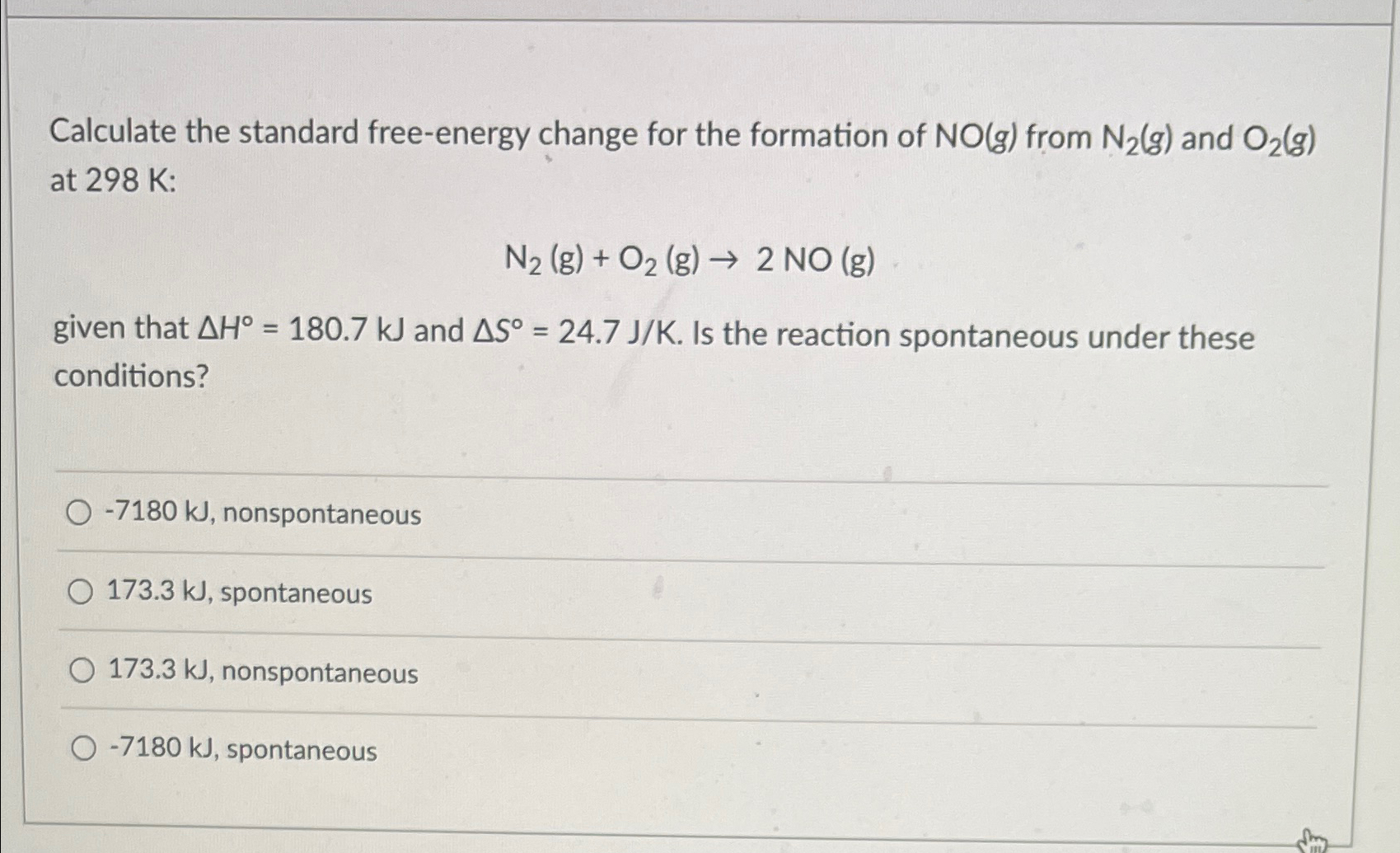 Solved Calculate the standard free-energy change for the | Chegg.com