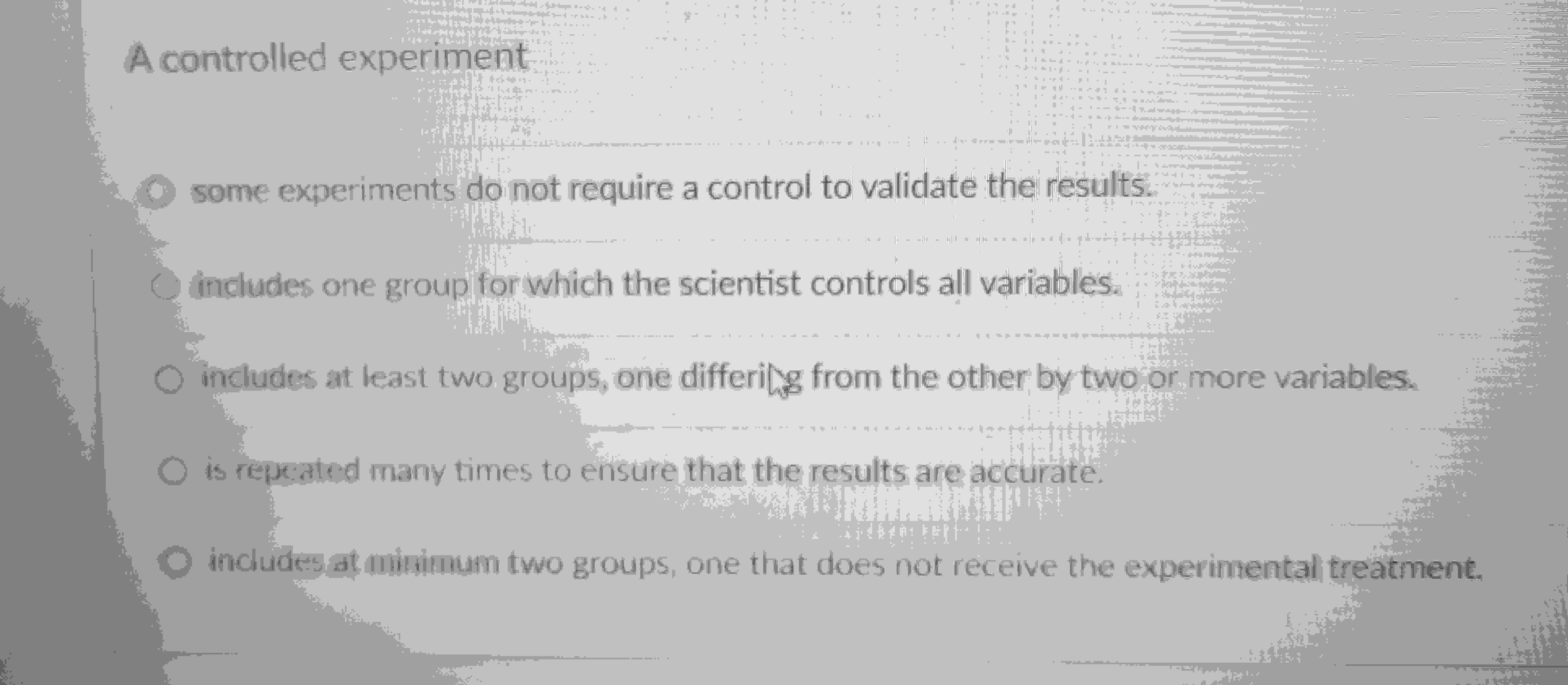 Solved A controlled experimentsome experiments do not | Chegg.com