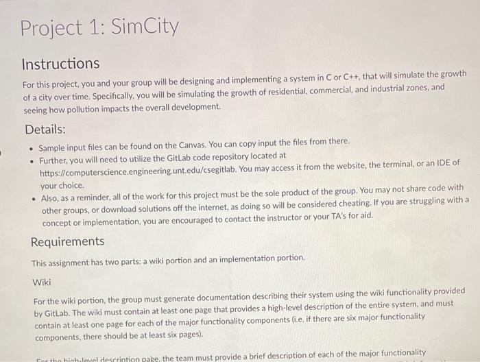 Solved Instructions For this project, you and your group | Chegg.com