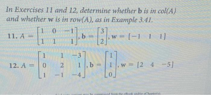 In Exercises 11 And 12, Determine Whether B Is In | Chegg.com