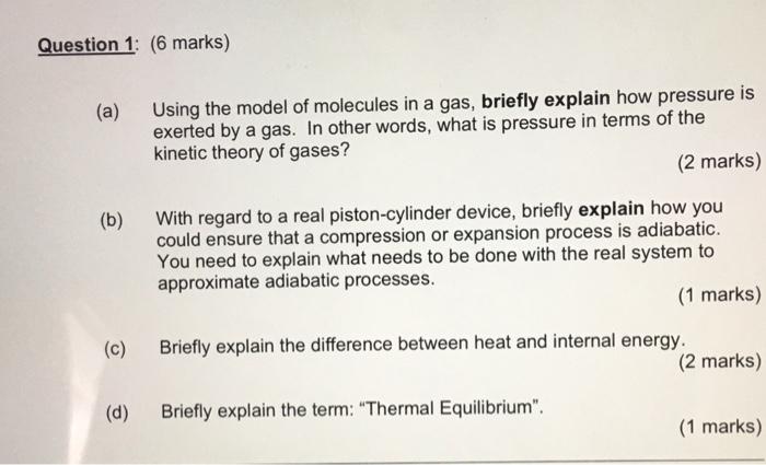 Solved Question 1: (6 marks) (a) Using the model of | Chegg.com