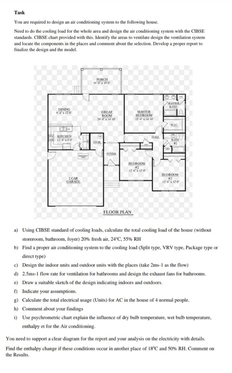 Solved Task You are required to design an air conditioning | Chegg.com