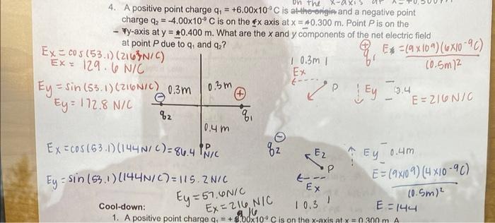 Solved can someone explain why q2 is +4*10^-9 in the shown | Chegg.com