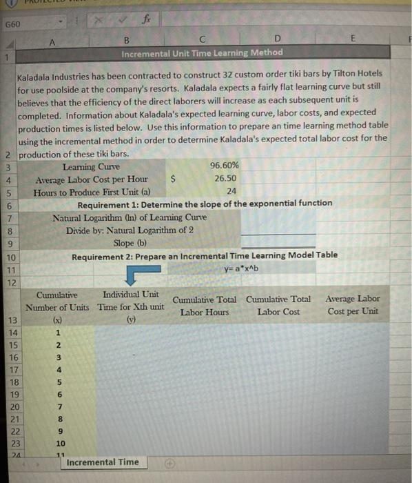 fx 660 E А B C D Incremental Unit Time Learning | Chegg.com