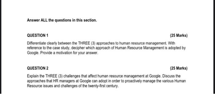 Solved Answer ALL the questions in this section. QUESTION 1 | Chegg.com