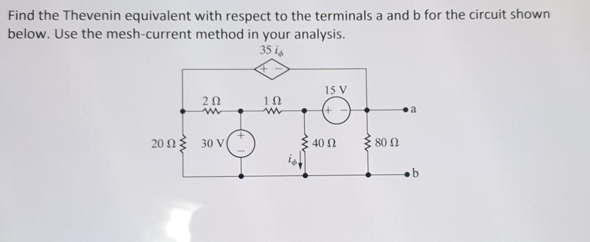 Solved Find The Thevenin Equivalent With Respect To The | Chegg.com