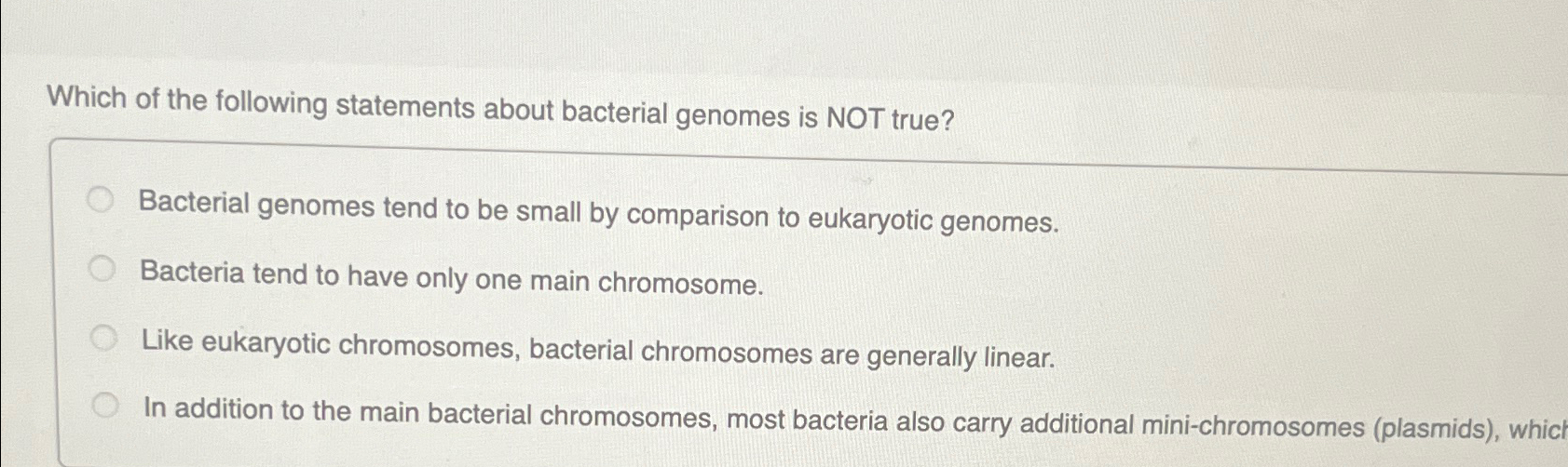 Solved Which of the following statements about bacterial