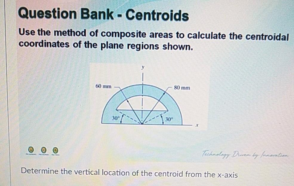 Solved Question Bank - Centroids Use the method of composite | Chegg.com