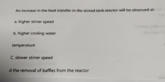 Solved An increase in the heat transfer in the stirred tank | Chegg.com