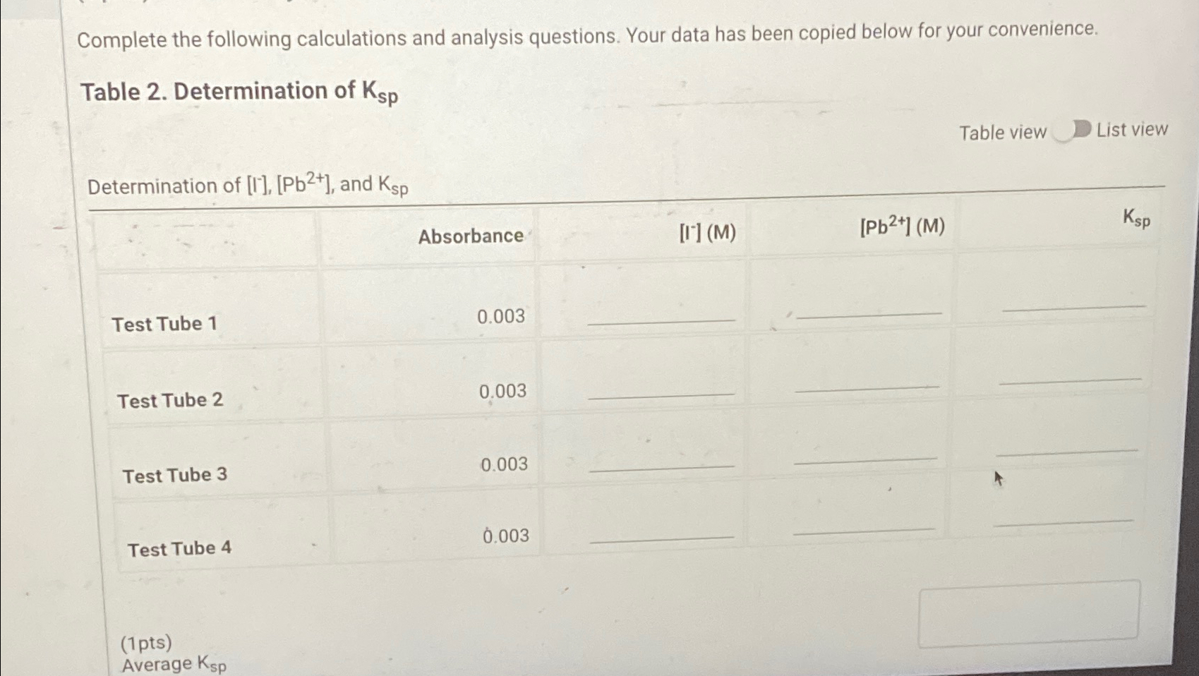 Complete the following calculations and analysis | Chegg.com