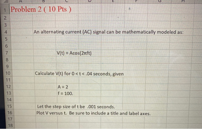 Solved 1 Problem 2 ( 10 Pts ) An alternating current (AC) | Chegg.com