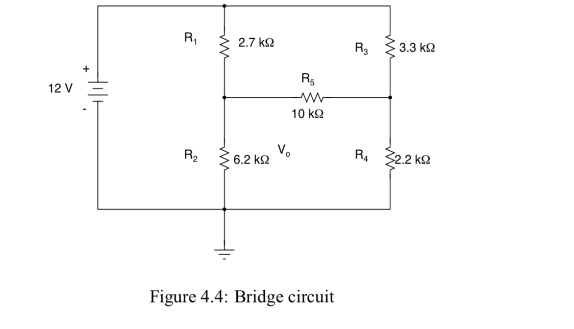 Solved Figure 4.4: Bridge circuit | Chegg.com