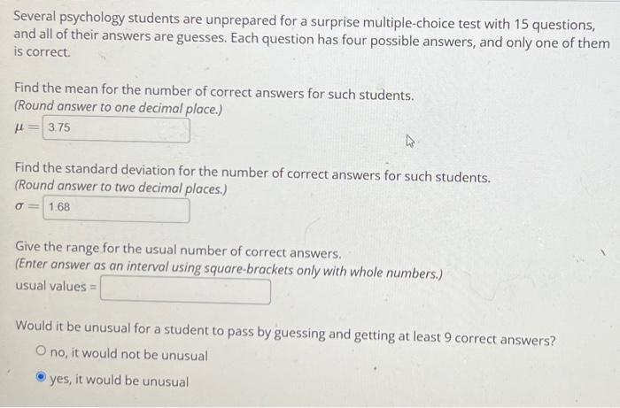 Solved Several Psychology Students Are Unprepared For A | Chegg.com