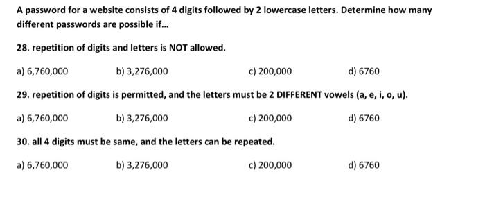 Solved A password for a website consists of 4 digits | Chegg.com