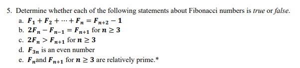 Solved 5. Determine whether each of the following statements | Chegg.com