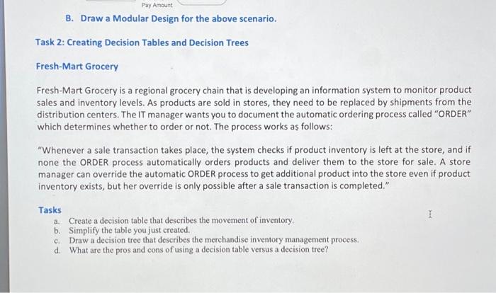 Solved sk 1: Structured English and Modular Design A. Using | Chegg.com