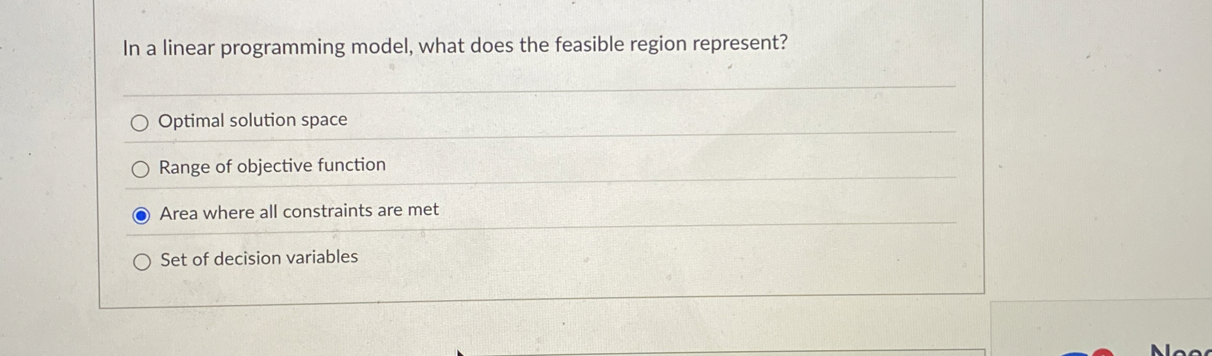 High Quality SOLUTION In a linear programming model, what does the ...