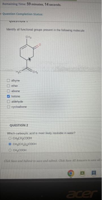 Solved Identify all functional groups present in the | Chegg.com