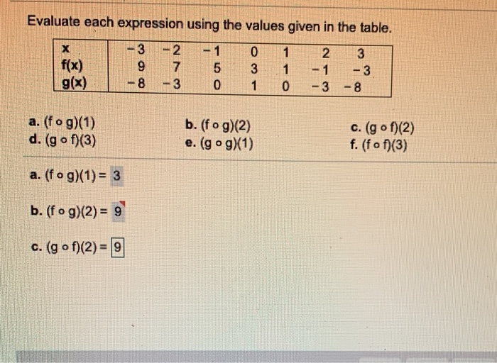 Solved Evaluate each expression using the values given in | Chegg.com