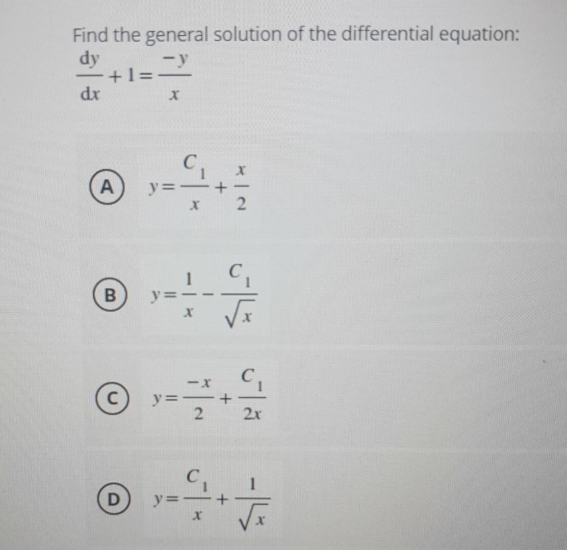 Solved Find the general solution of the differential | Chegg.com