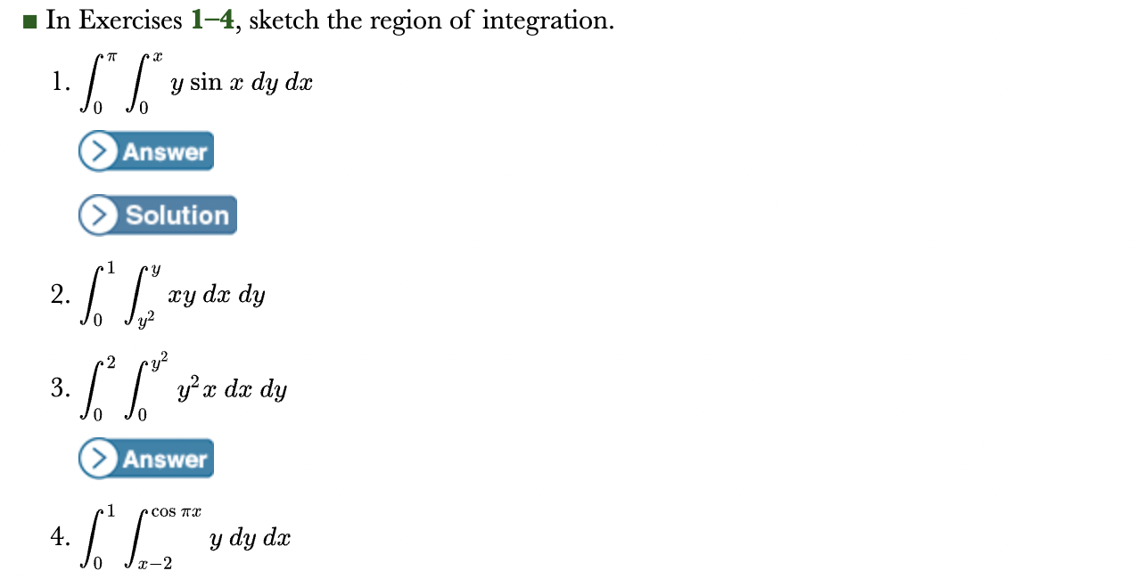 Solved In Exercises 1-4, ﻿sketch the region of | Chegg.com